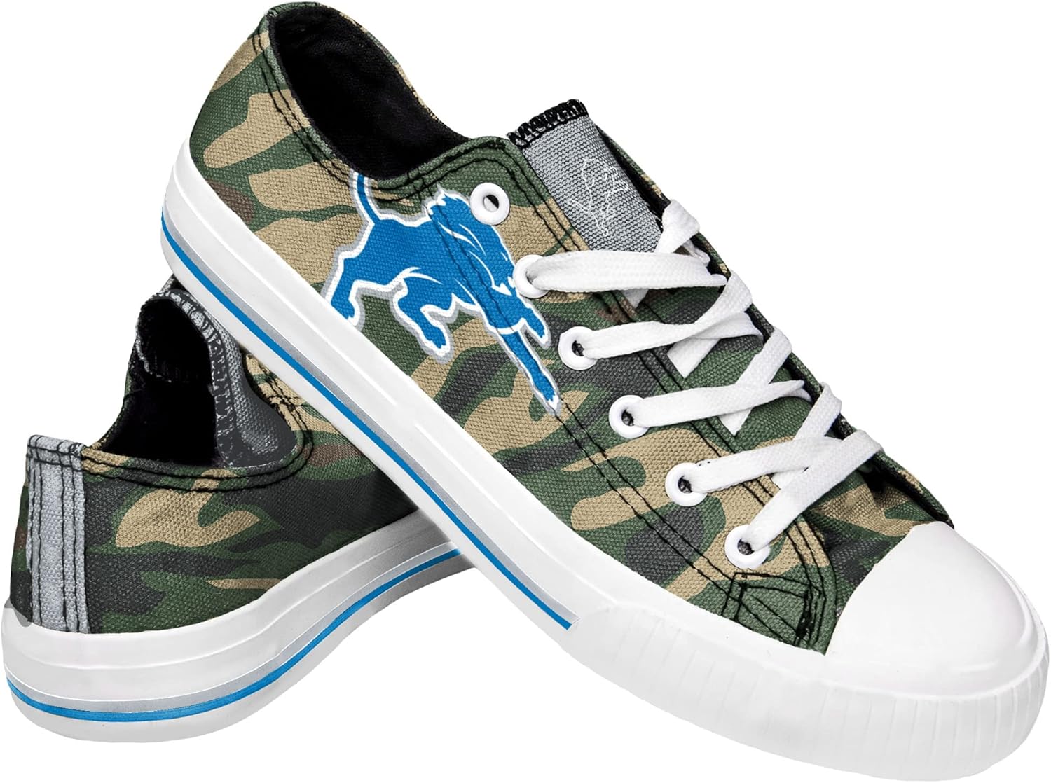 FOCO Women's NFL Camo Low Top Canvas Sneakers for Fans