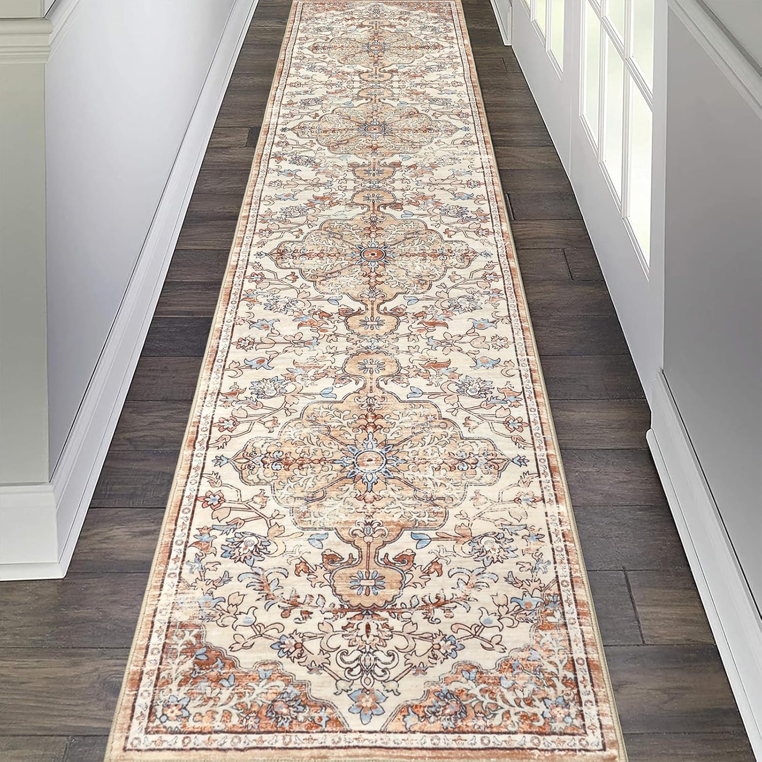 Pauwer Boho Hallway Runner Rug 2x10 Washable Non Slip Carpet