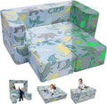 Glow-in-The-Dark Dinosaur Kids Loveseat - Convertible Toddler Sofa