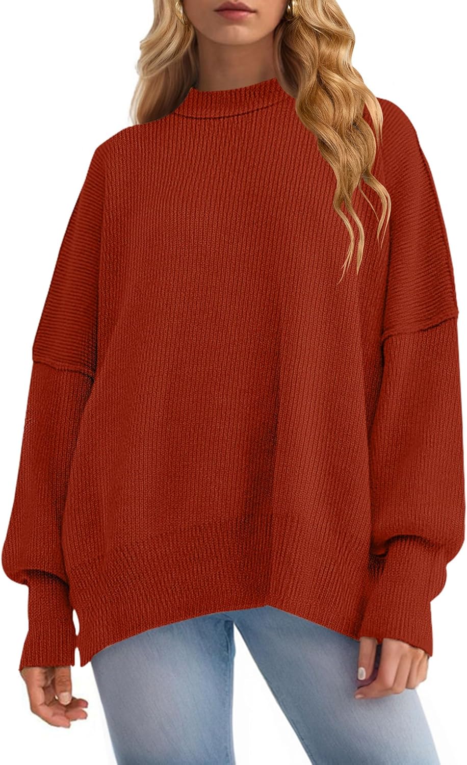 ZESICA Women's Casual Long Sleeve Oversized Pullover Sweater
