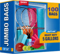 5 Gallon X-Large Storage Bags 18x24 - Jumbo Clear Resealable Bags