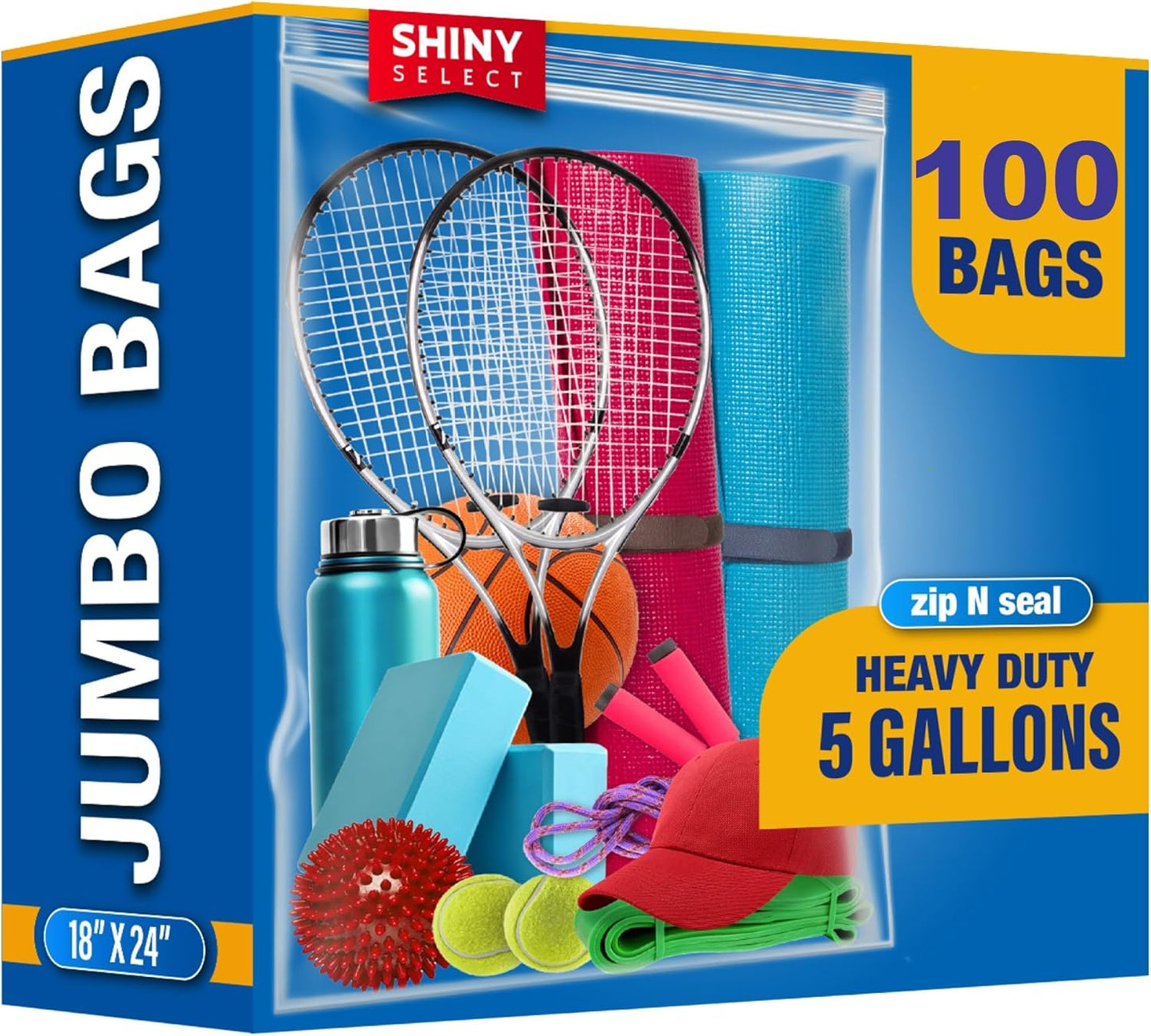 5 Gallon X-Large Storage Bags for Food, Clothing, and More