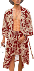 COOFANDY Men Lightweight 2 Piece Kimono Robe with Shorts - Cool Summer