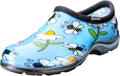 Waterproof Garden Clog for Women Lt Blue Bee Print - Size 6