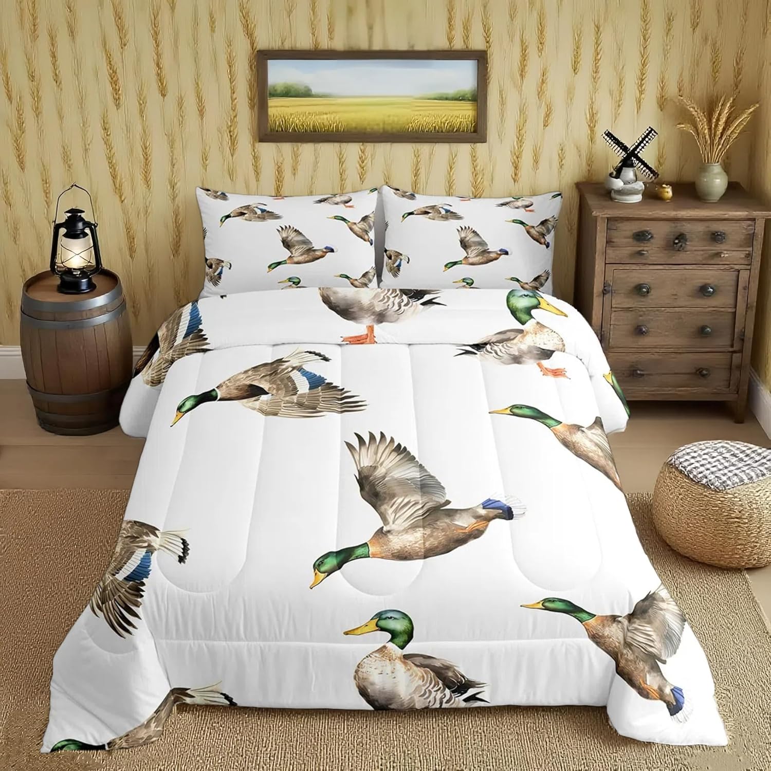 Feelyou Mallard Duck Bedding Set for Kids - Unique Comforter