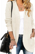 ZESICA Women's Long Sleeve Open Front Knit Cardigan - Soft Fall Layer