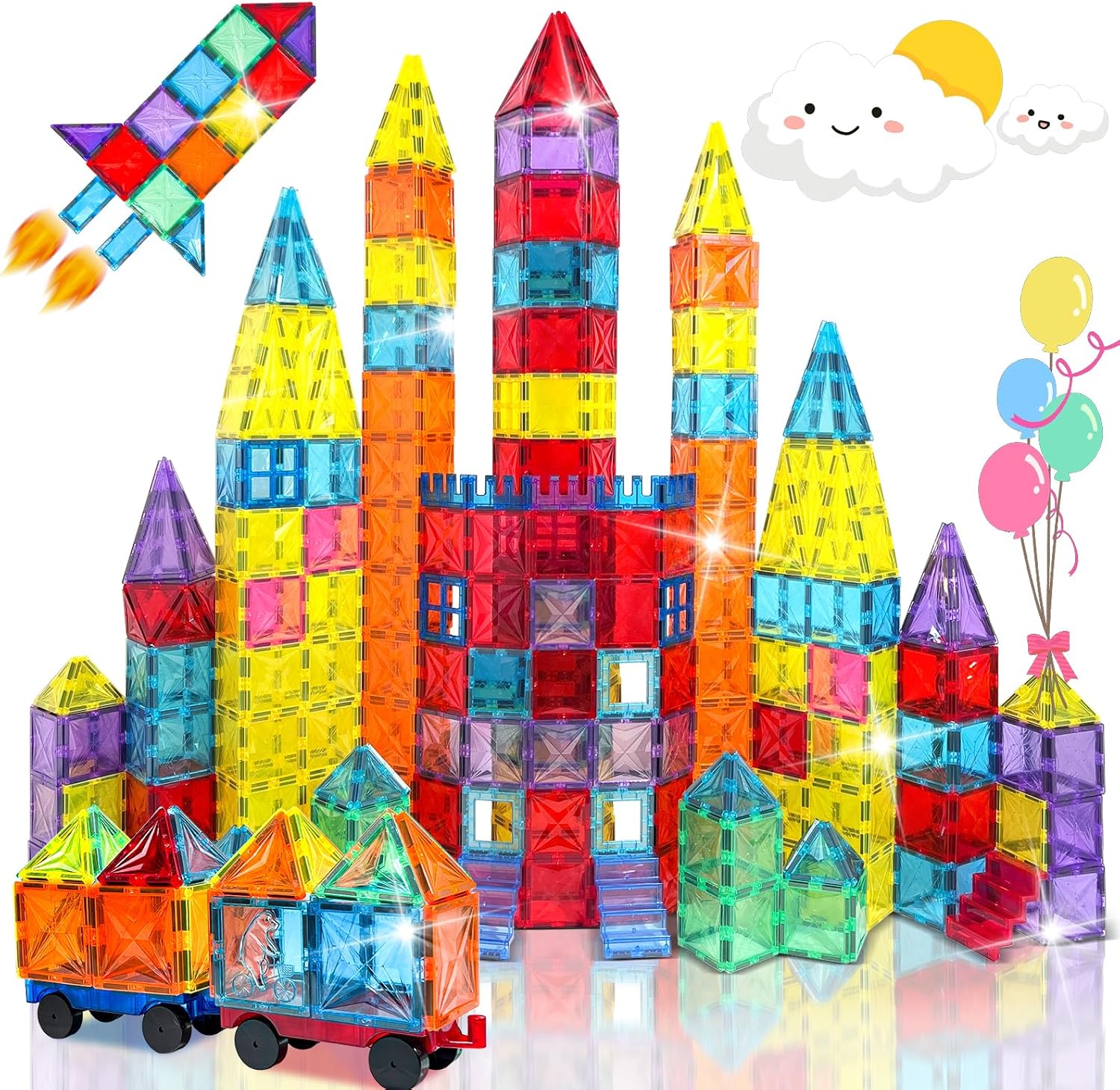 Magnetic Tiles 100PCS Kids Building Blocks Set for Creative Fun