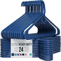 Navy Plastic Clothes Hangers 24 Pack - Ultra Heavy Duty