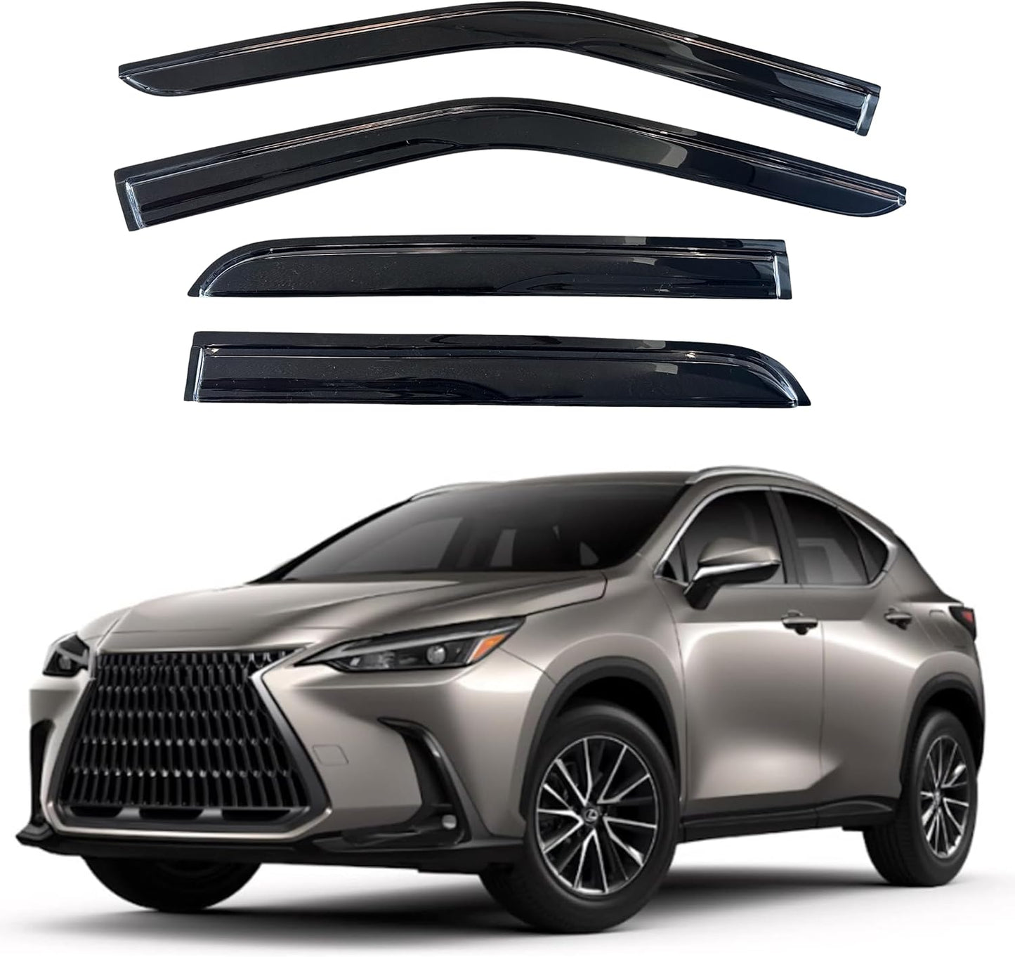 KPY Window Visor Rain Guard for Lexus NX200t NX300 NX300h 2014-2021
