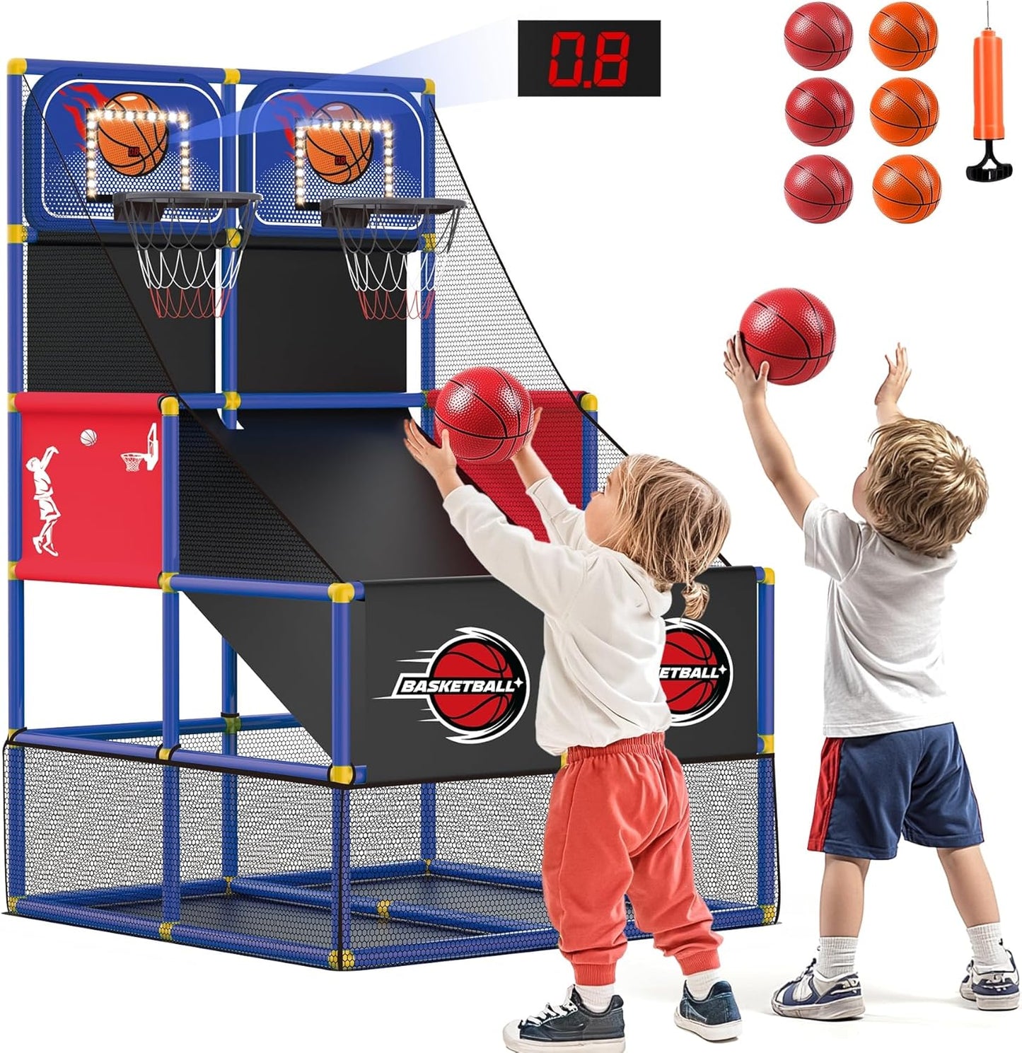 Electronic Scoreboard Double Hoop Game Set
