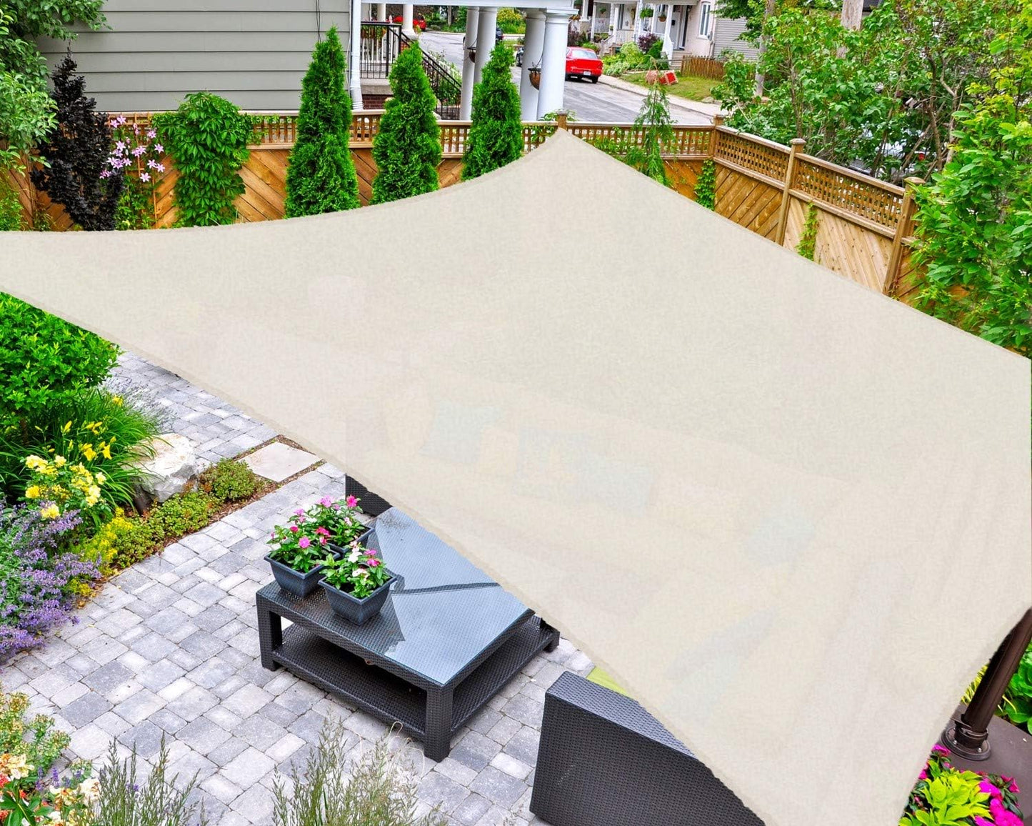 AsterOutdoor Sun Shade Sail Rectangle 10ft x 10ft UV Block Canopy