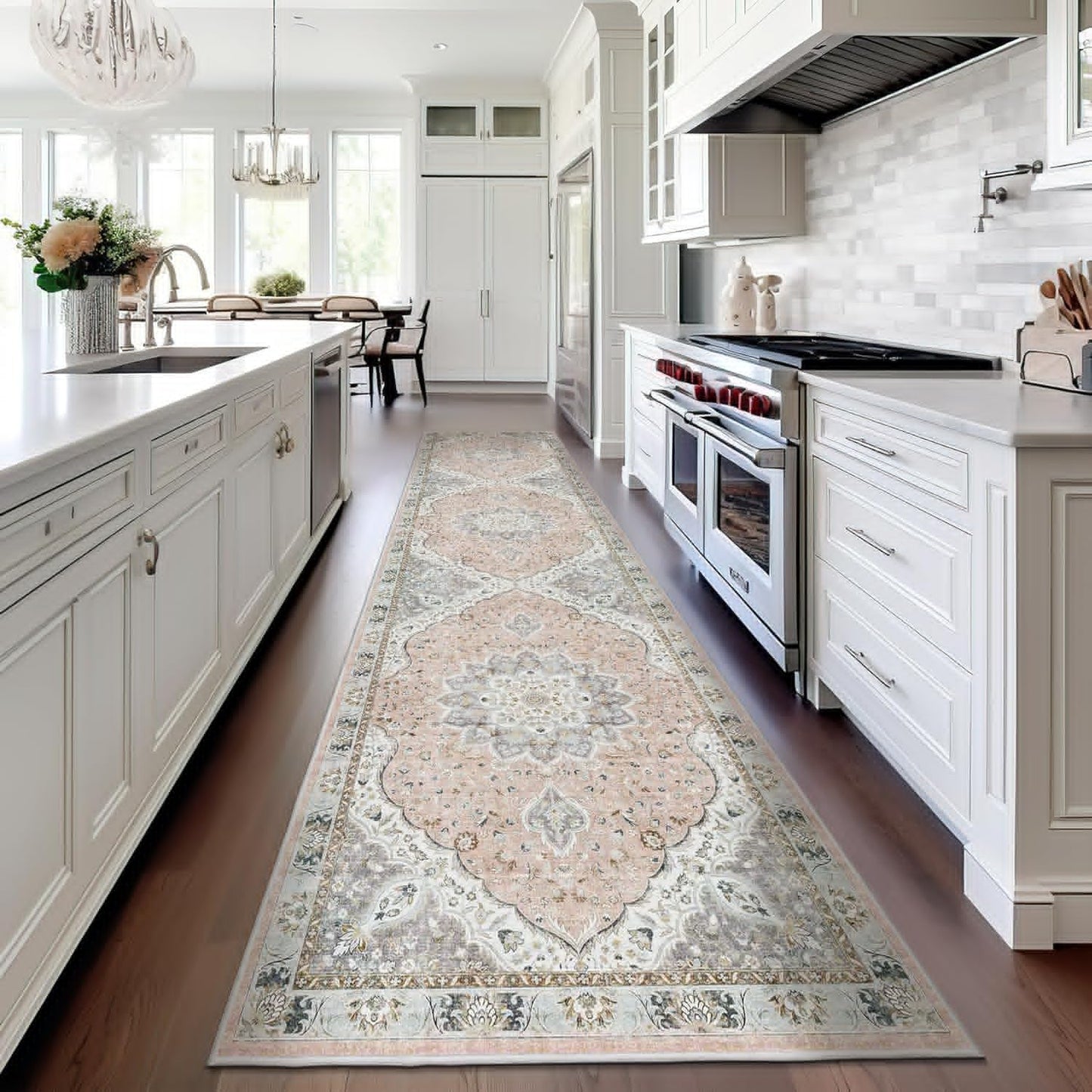 Madane Runner Rug 2x8, Vintage Throw Entry Foyer Mat