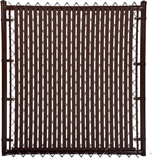 Tube Slats Privacy Inserts for Chain-Link Fence - Brown Color