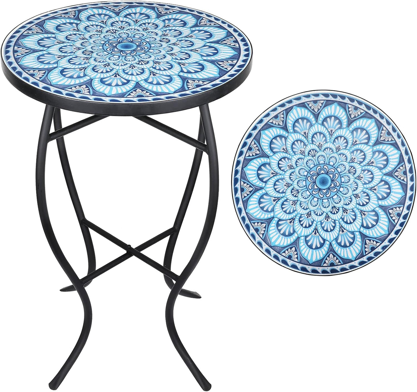 Vipush Outdoor Mosaic Side Table - Perfect for Any Space