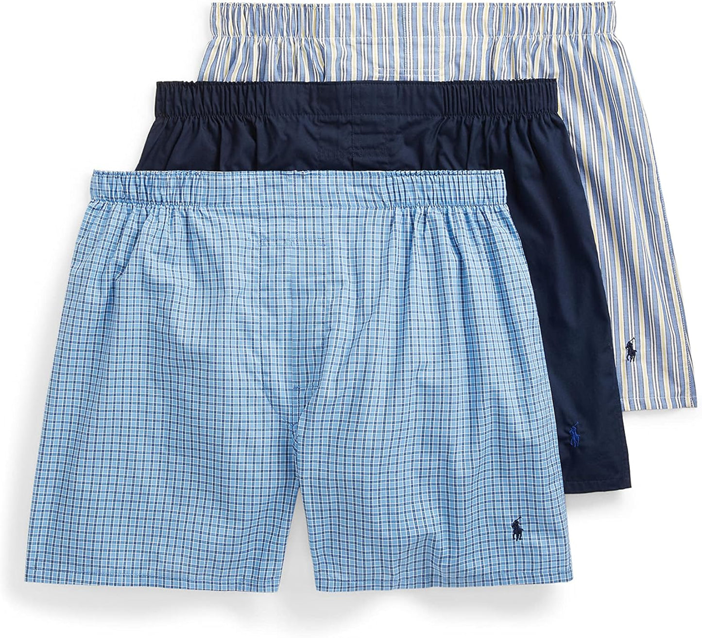 POLO RALPH LAUREN Men's Classic Fit Cotton Woven Boxers 3 Pack
