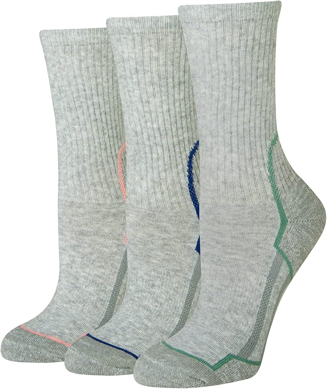 Cushioned Hiking Crew Socks, 3 Pairs - Comfortable Fit
