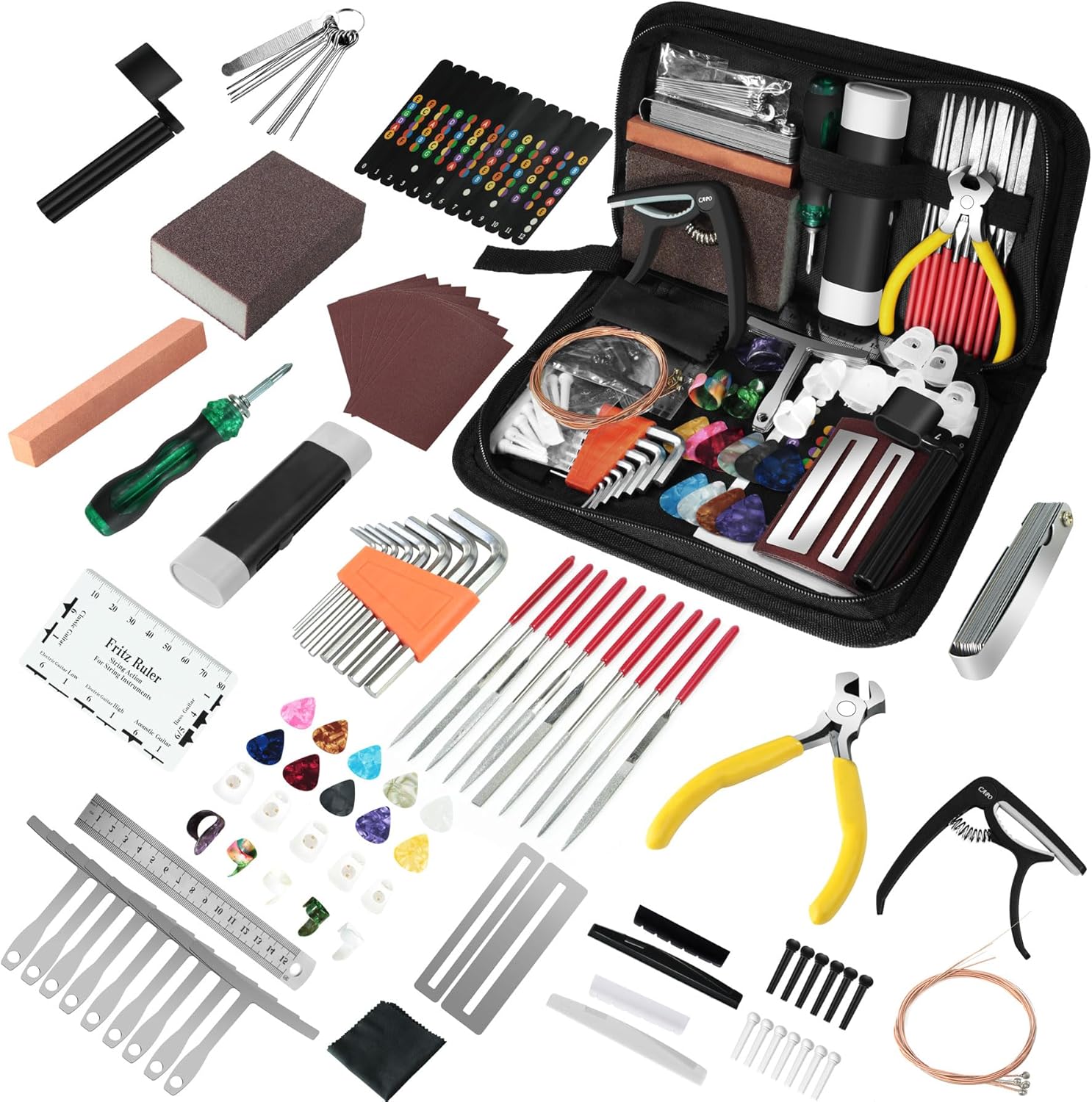 106Pcs Guitar Tool Kit for Maintenance and Repair Needs