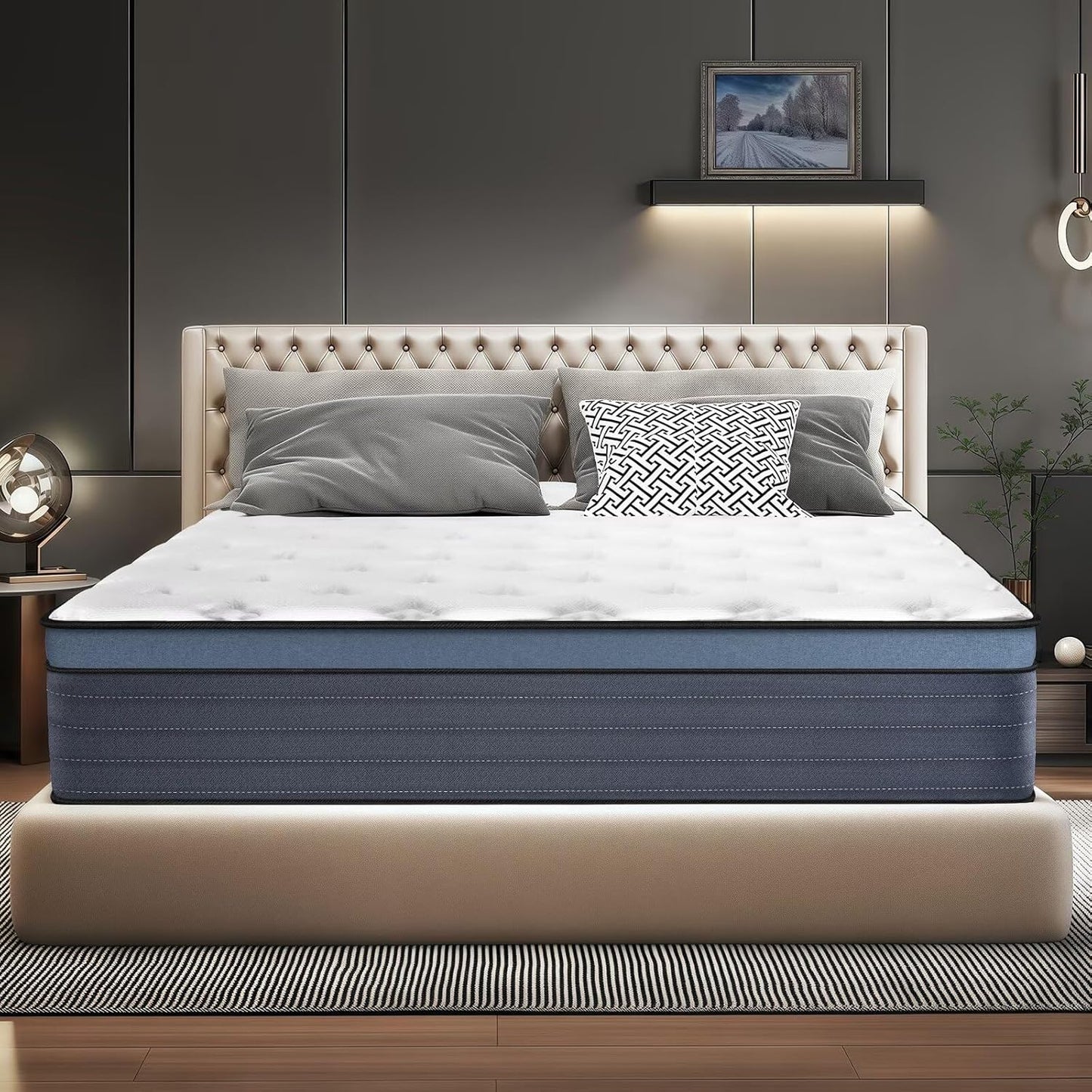 Queen Size Hybrid Mattress 12 Inch with Enhanced Stability
