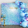 Qcity Rainbow Blue Shimmer Wall Backdrop for Stunning Events