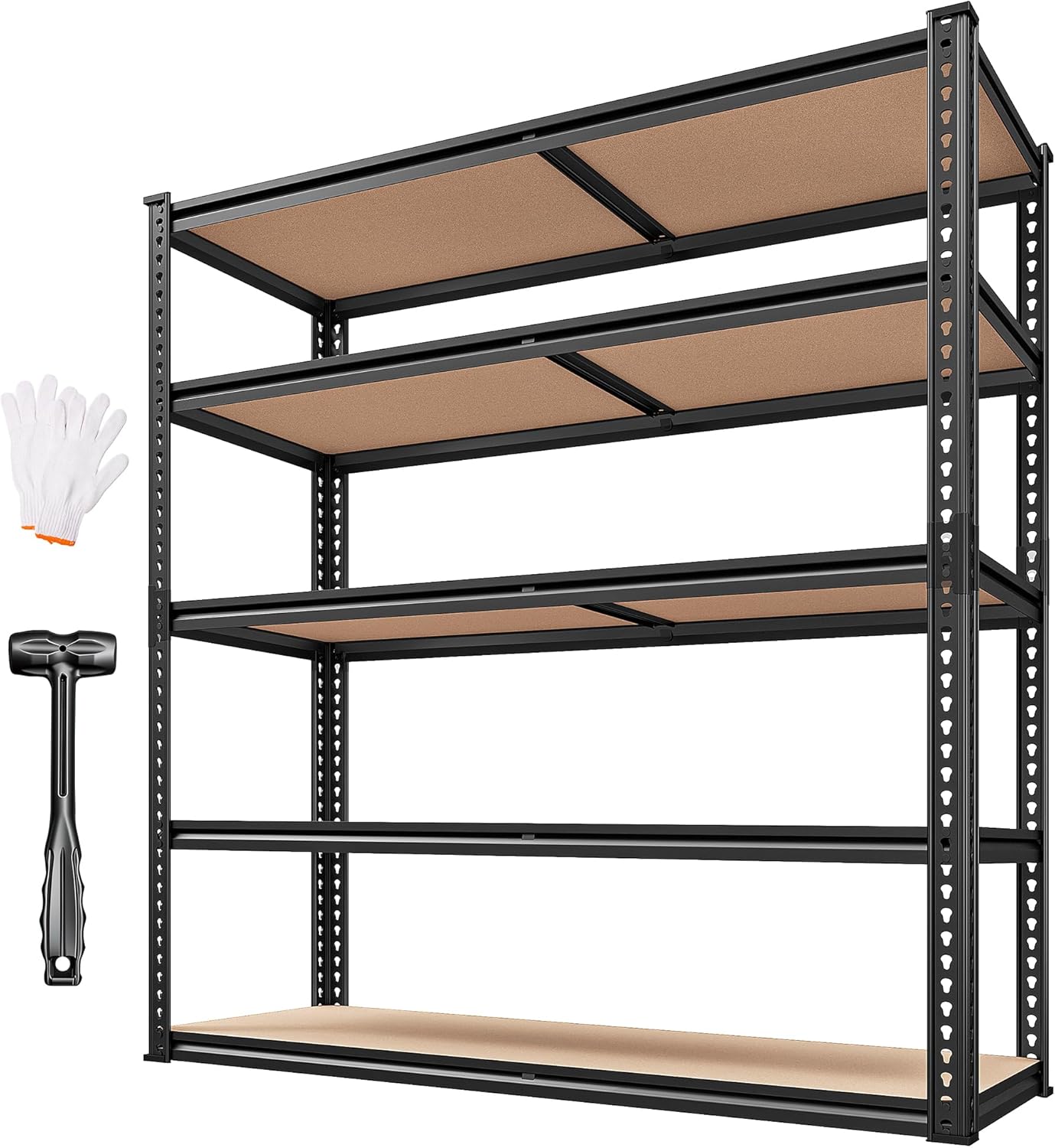 REIBII 40in W Garage Shelving: Heavy Duty 5 Tier Storage Solution