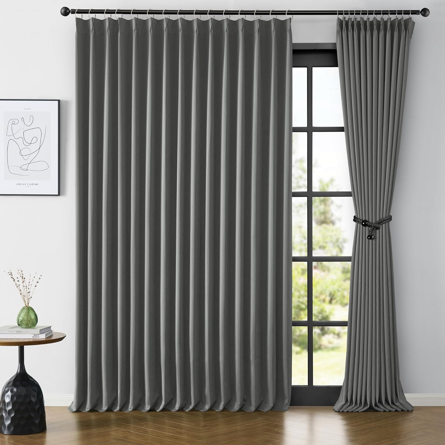 Pinch Pleat Curtains 105 Inches Long for Elegant Home Decor