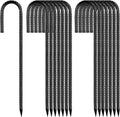 Ground Stakes Heavy Duty 12 in J-Hook Rebar Stakes - Anti-Rust 16pc