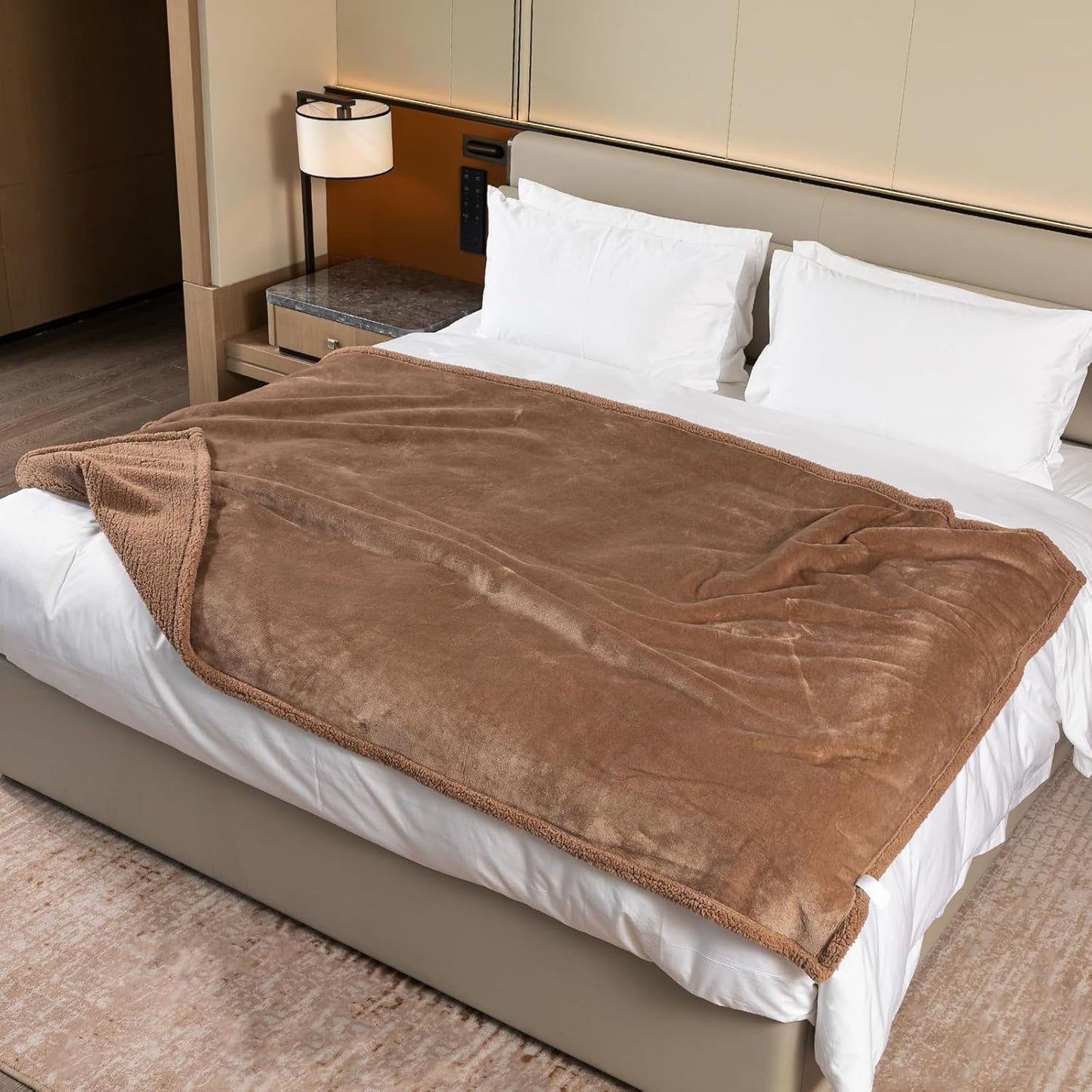 Waterproof Big Brown Dog Blanket for Bed Cover Reversible Use