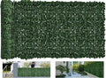 Faux Ivy Privacy Fence Screen 158 x 60 in - Expandable Green Hedge