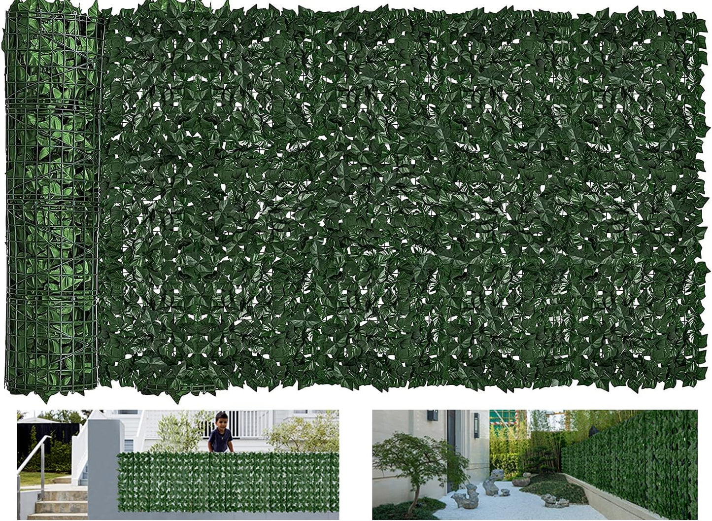 Faux Ivy Privacy Fence Screen for Outdoor Spaces and Gardens