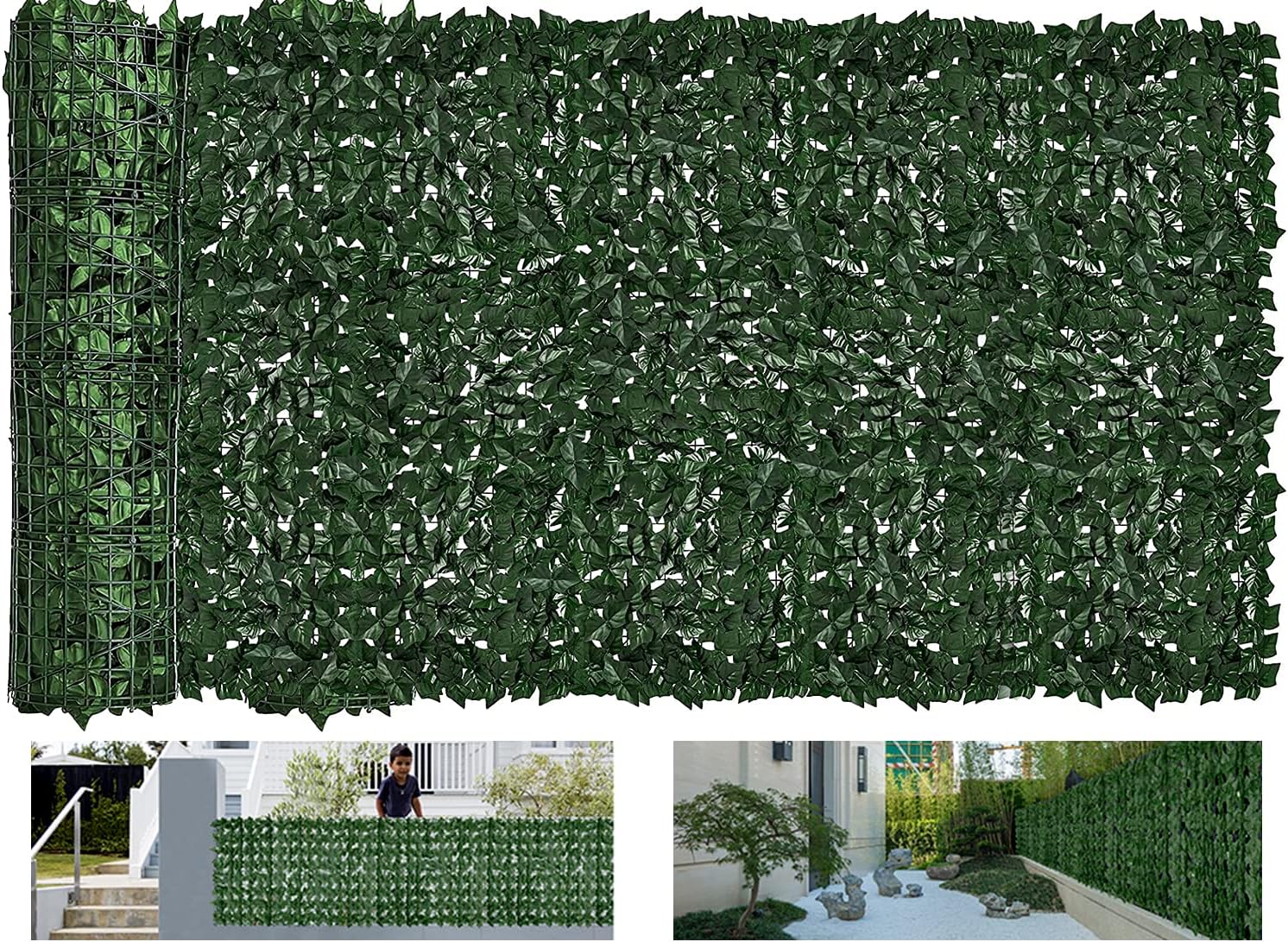 Faux Ivy Privacy Fence Screen for Outdoor Spaces and Gardens