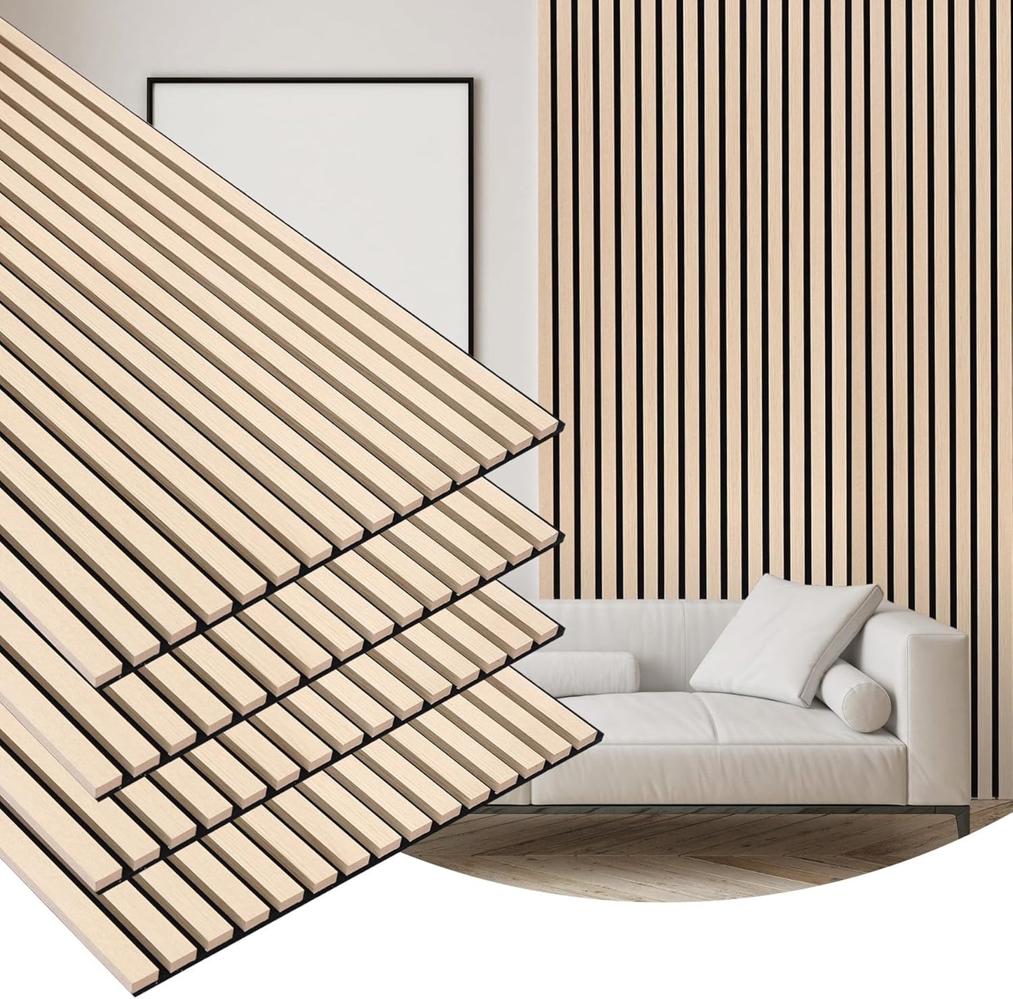 4 Pack Wood Finish Accent Wall Panels for Stylish Interiors