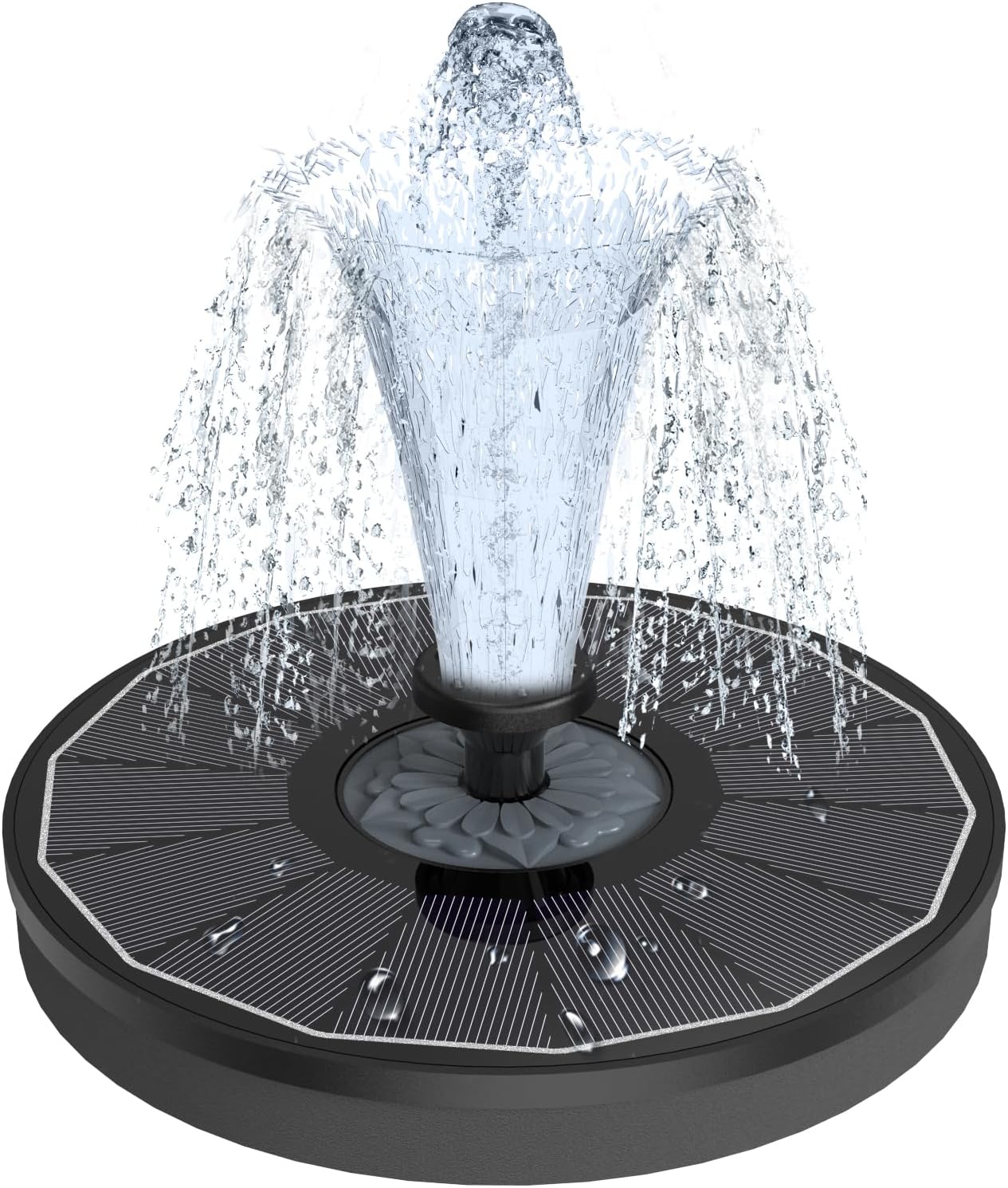 Solar Fountain: High Efficiency Panel, No Battery Needed, Bird Bath & Pond Decor