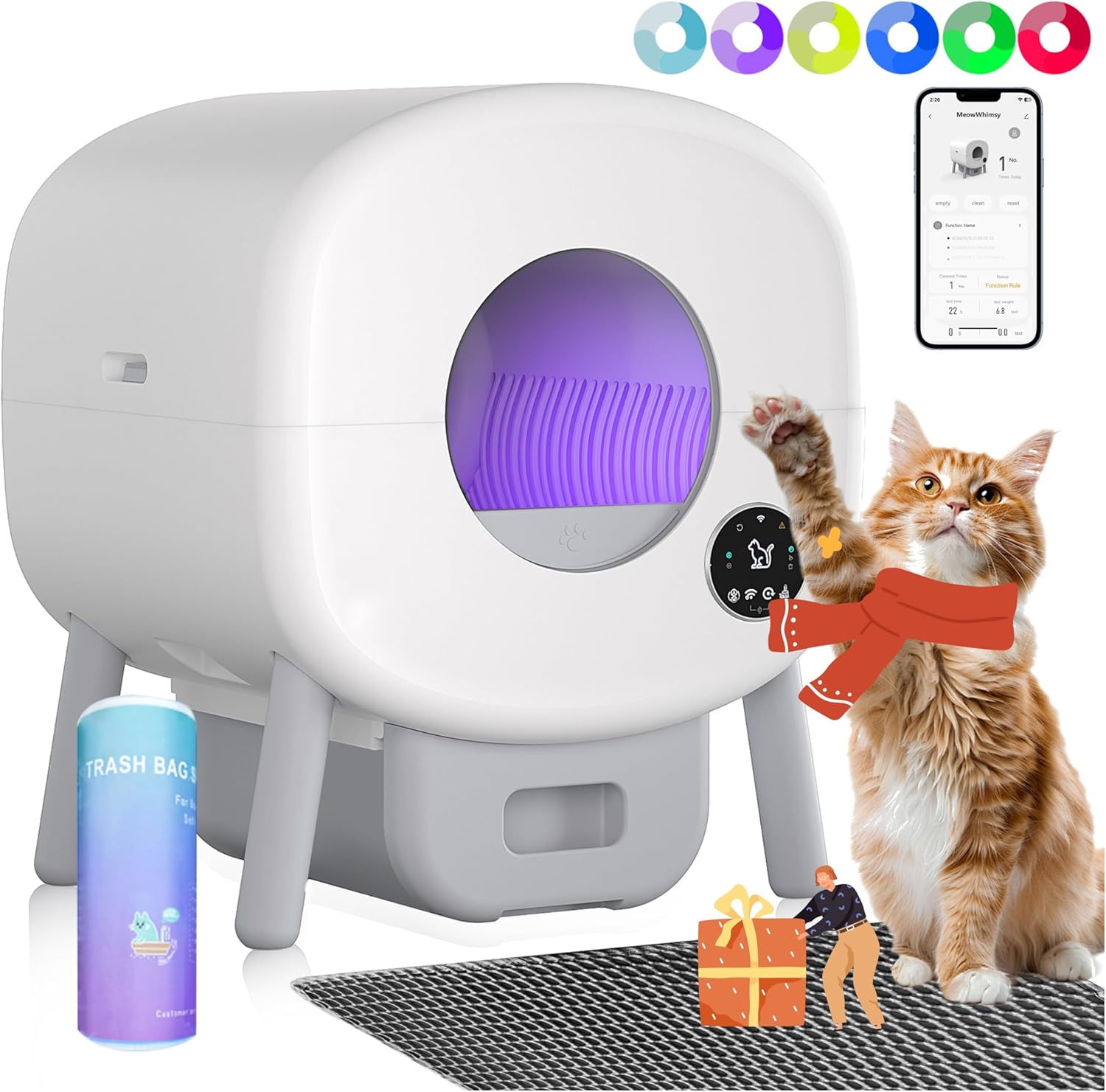 Automatic Self-Cleaning Cat Litter Box - Odor-Free & App Control