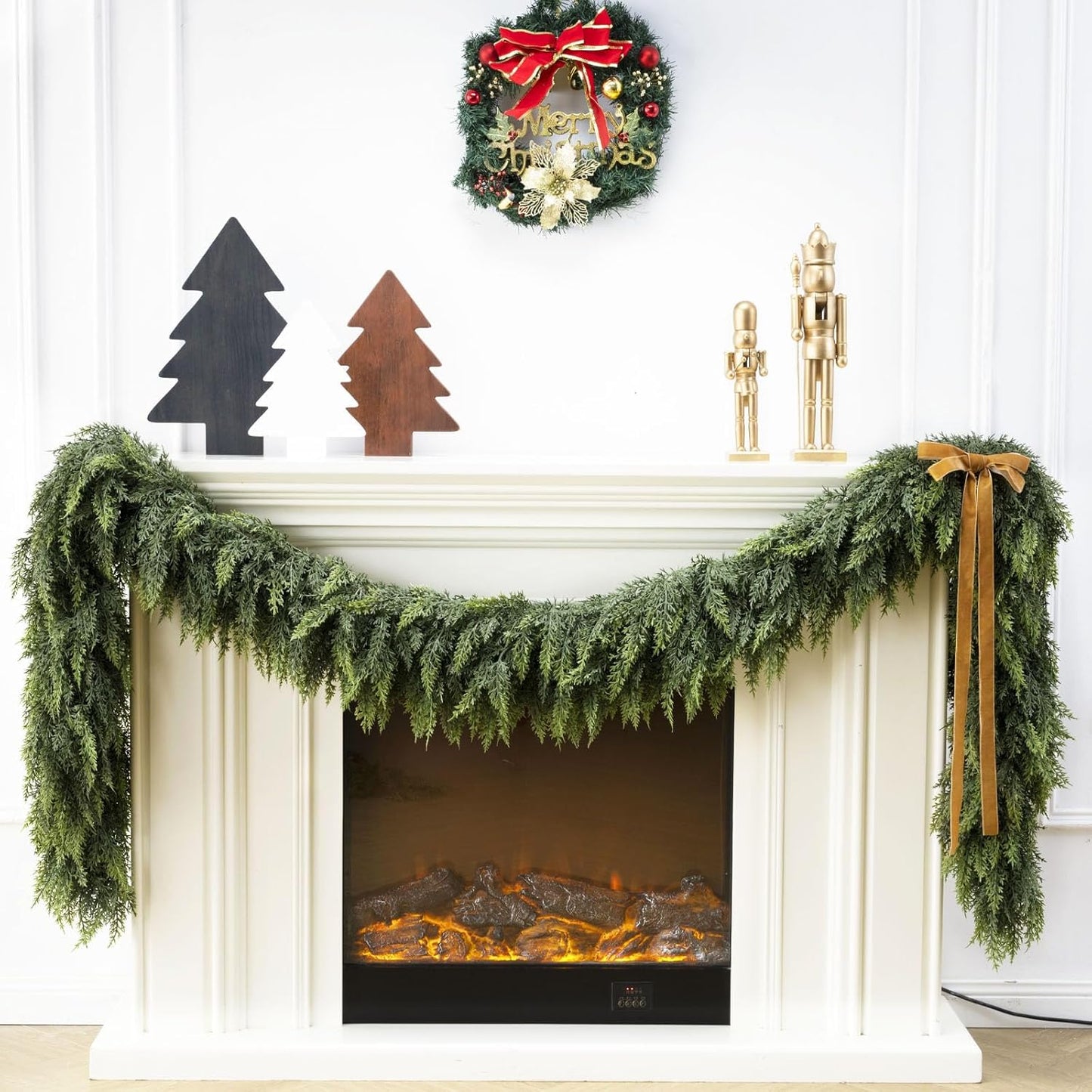 9 Ft Christmas Cedar Garland for Lifelike Holiday Decor