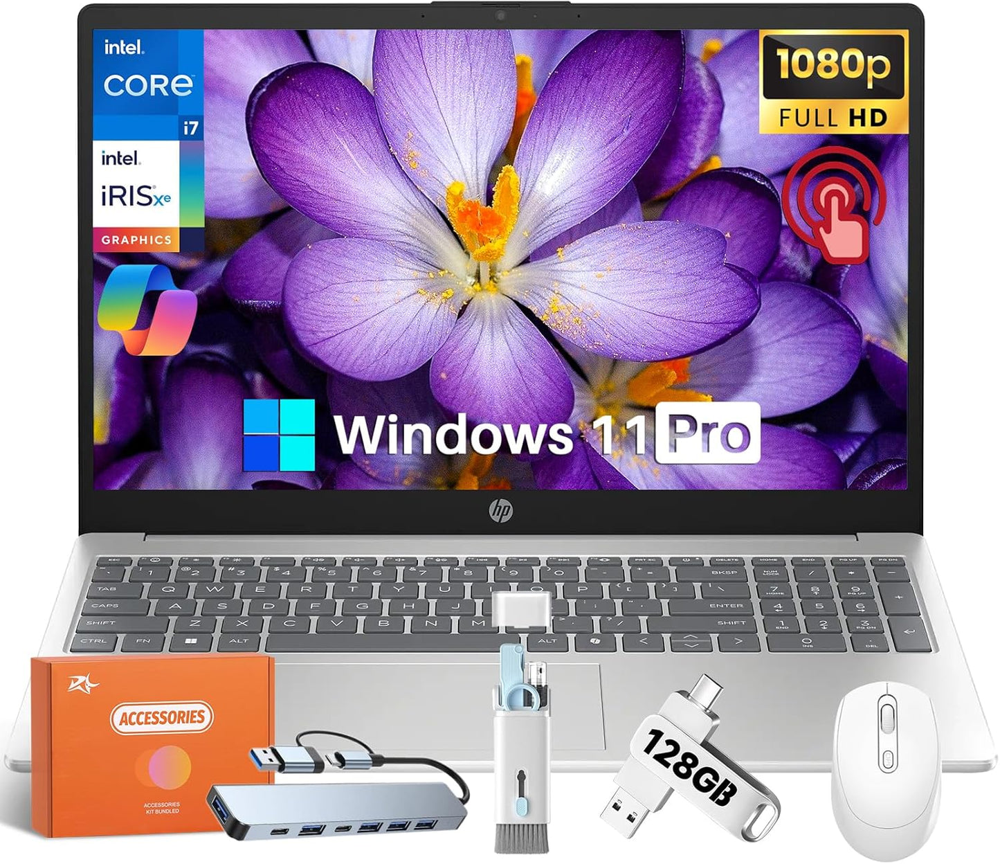 HP 15.6 Touchscreen Business Laptop with Intel i7 Processor