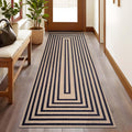 Easy Jute Rug 2x6 Washable Runner Rug - Non-Slip Thin Geometric
