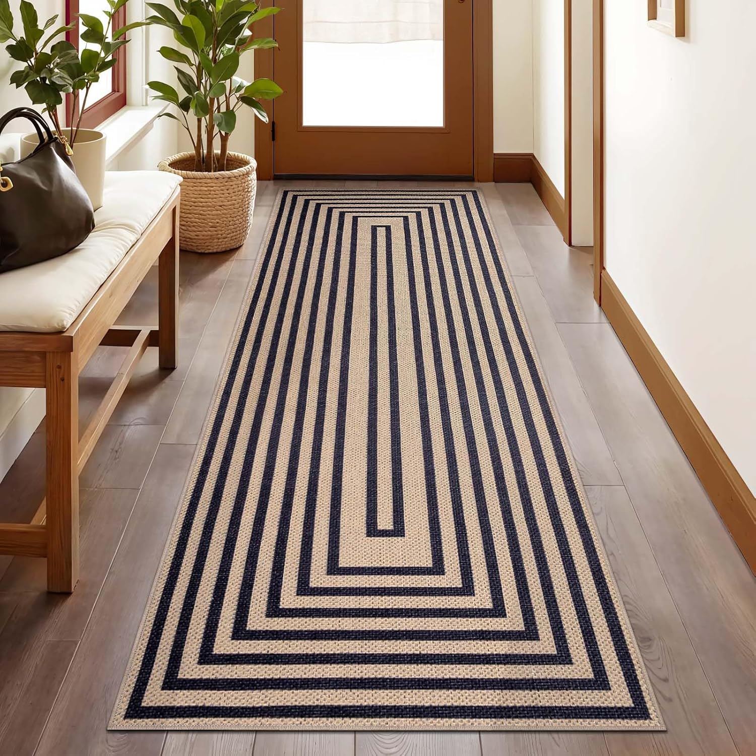 Tangsoo Easy Jute Rug 2x6 Washable Runner for Hallways