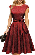 Glitter Cocktail Dresses Tea Dress - Flattering Fit and Sparkle