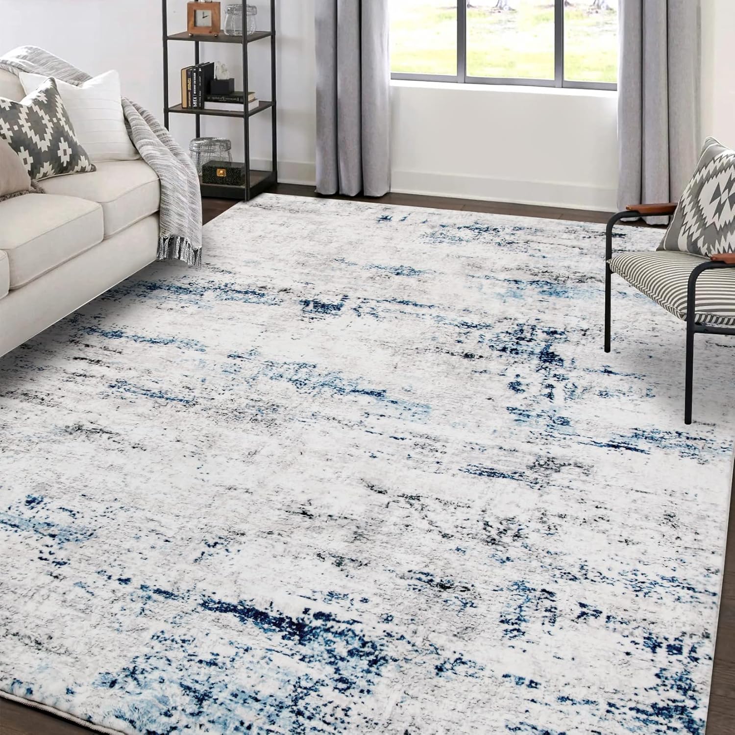 Area Rugs 6x9 Living Room: Modern Abstract Washable Soft Carpet