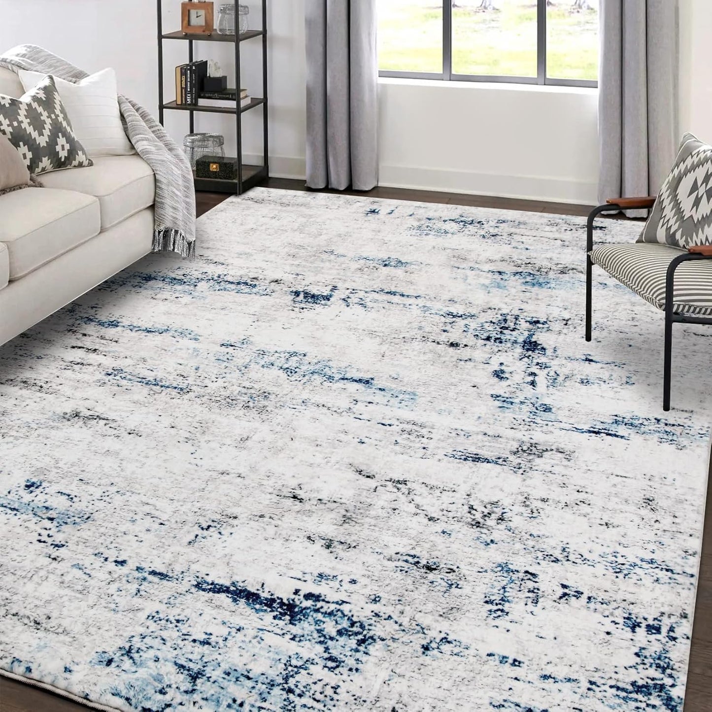 Modern Abstract Area Rug 8x10 for Living Room and Bedroom