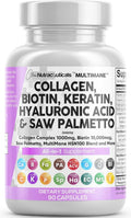 Clean Nutraceuticals Collagen Pills 1000mg Biotin 10000mcg Keratin