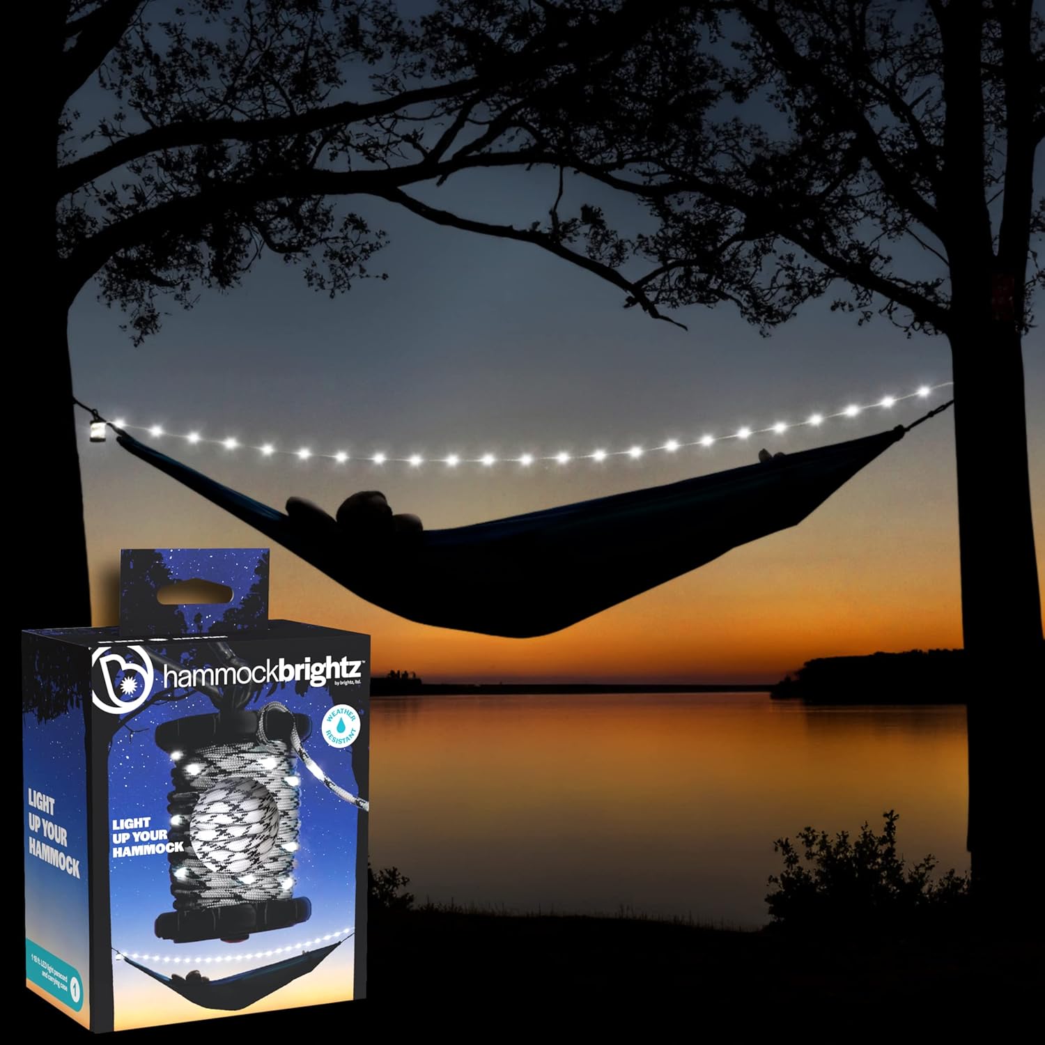 Brightz 18' Paracord Hammock Lights - Illuminate Your Camping Experience!