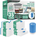 Cozy Essential 35 Pack Vacuum Storage Bags with Electric Pump - Space
