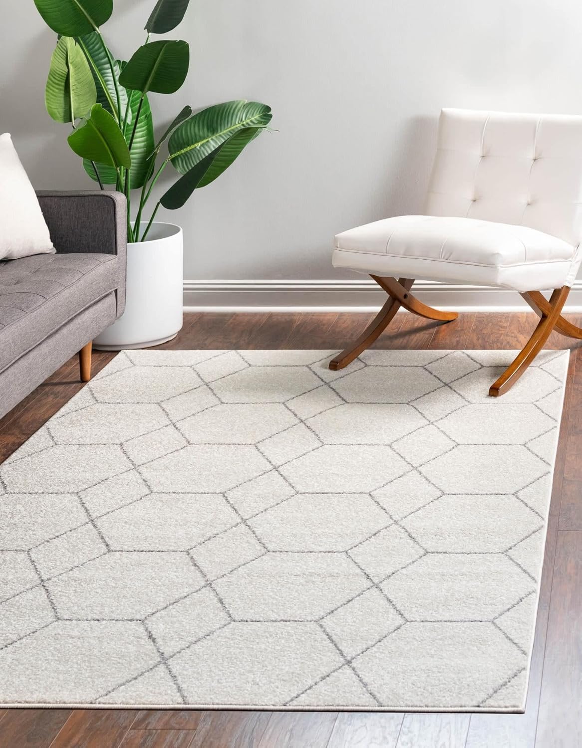 Unique Loom Trellis Frieze Collection Area Rug - Geometric Design