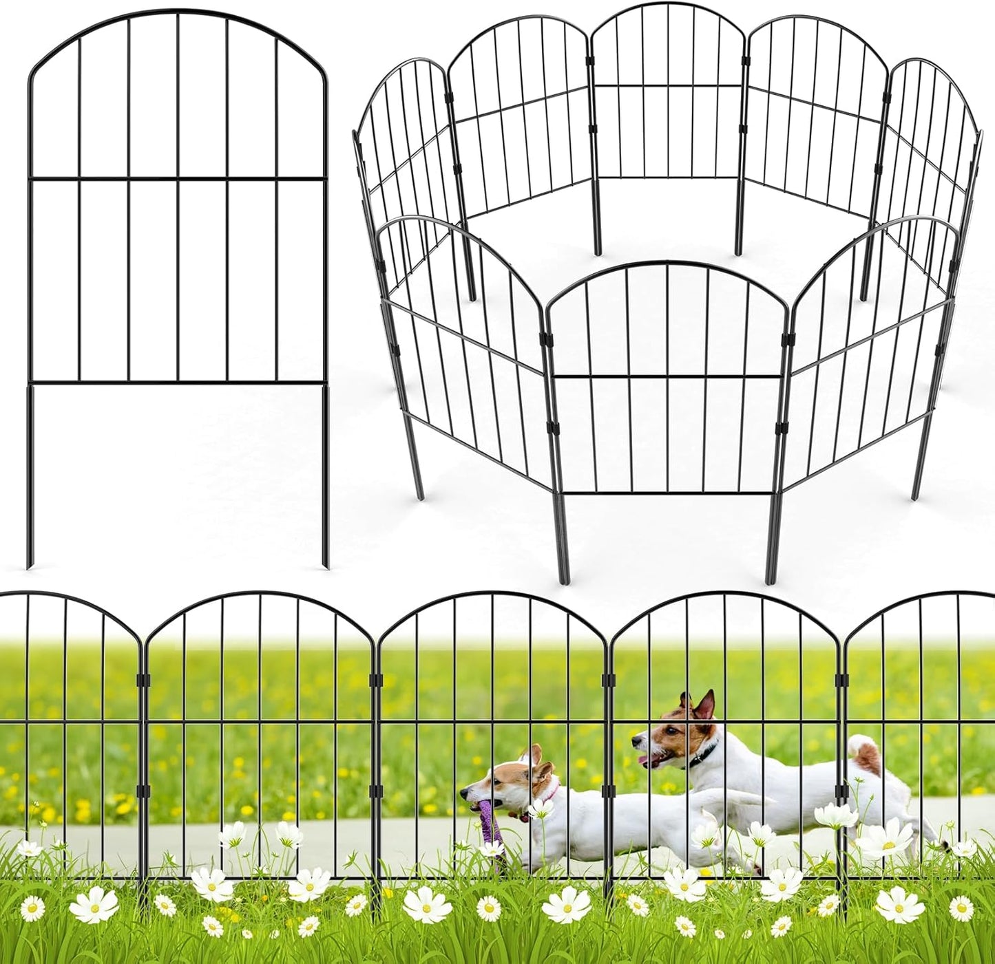 VANCASTLE Decorative Garden Fence for Yard and Patio, 20ft Long