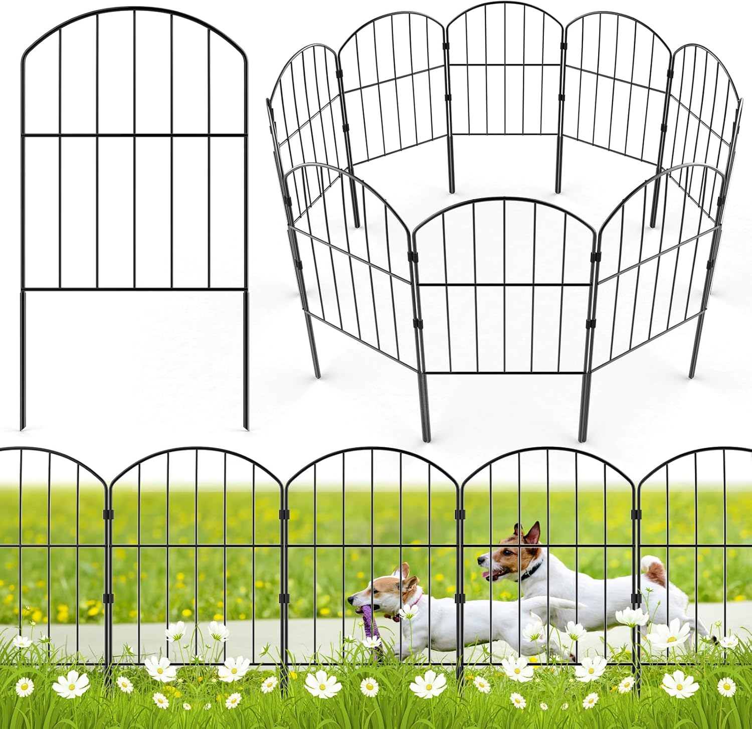 VANCASTLE Decorative Garden Fence for Yard and Patio, 20ft Long