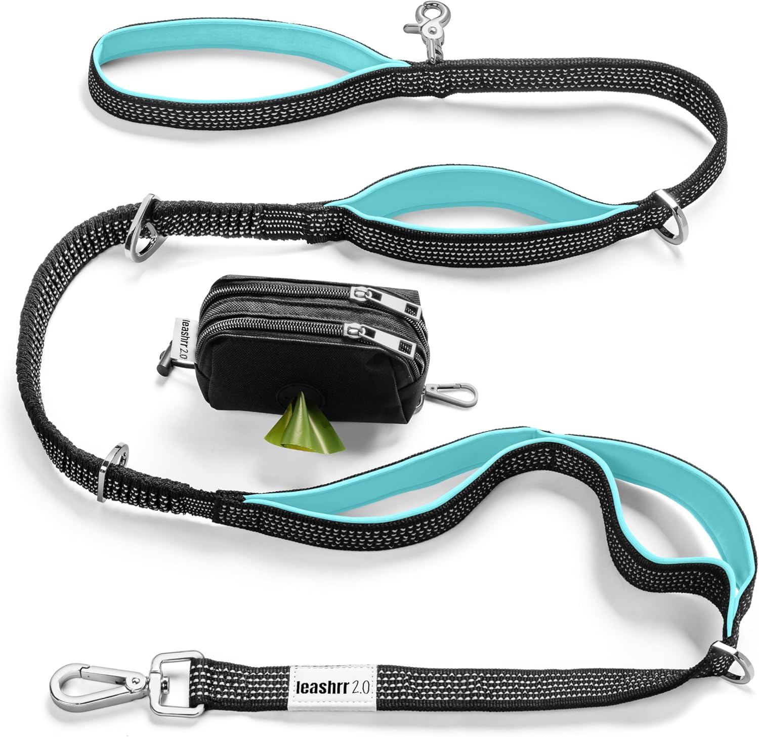 No Pull Dog Leash with Bungee and Padded Handles for Comfort