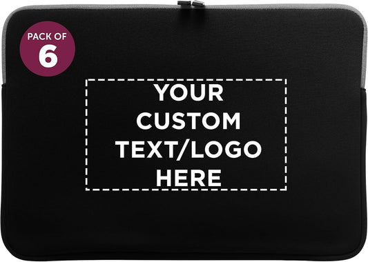 Customizable Neoprene Laptop Sleeves Set - Lightweight & Durable - Black