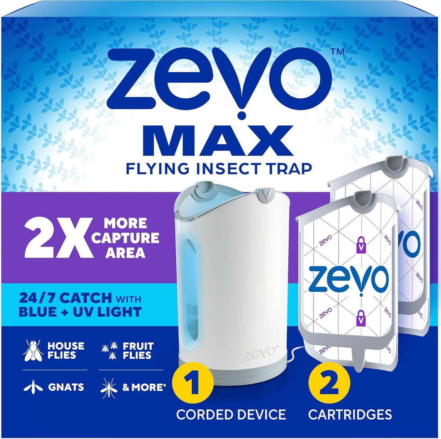 Zevo MAX Bug Catcher & Fly Trap for Indoor Insect Control