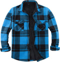 ThCreasa Mens Sherpa Fleece Lined Flannel Shirt Jacket - Warm
